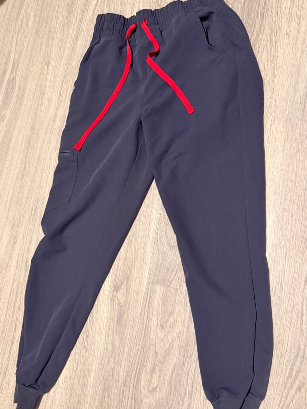 FIGS Navy Joggers with Red Drawstring